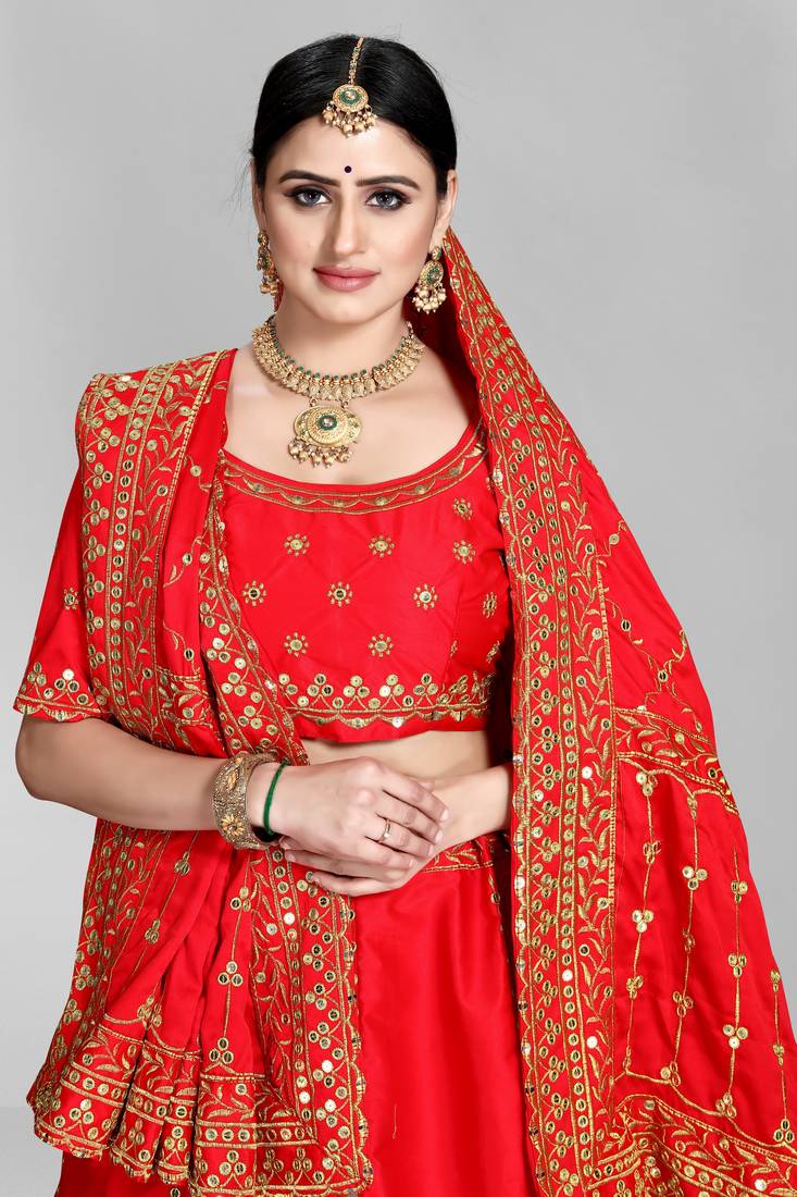 Red Colour Dulhan Lehenga Choli, Wedding Lehenga Choli