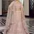 peach colored mirror, zari, zarkan, thread, embroidered organza semi stitched lehenga