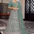 turquoise colored mirror, zari, zarkan, thread, embroidered organza semi stitched lehenga