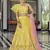 Delightful Yellow thread embroidered with mirror work art Silk party wear Lehenga choli