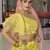 Delightful Yellow thread embroidered with mirror work art Silk party wear Lehenga choli