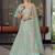 Turquoise gotta patti organza semi stitched lehenga