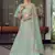 Turquoise gotta patti organza semi stitched lehenga