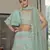 Turquoise gotta patti organza semi stitched lehenga