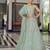Turquoise gotta patti organza semi stitched lehenga