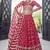 Red gotta patti georgette semi stitched lehenga