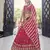 Red gotta patti georgette semi stitched lehenga