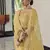 yellow colored sequins, foil mirror, thread, embroidered georgette semi stitched lehenga