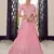 pink colored sequins, foil mirror, thread, embroidered georgette semi stitched lehenga