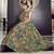 Marvelous Green Zari and sequins Embroidered organza semi stitched Roses Printed Floral lehenga
