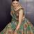 Marvelous Green Zari and sequins Embroidered organza semi stitched Roses Printed Floral lehenga