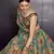 Marvelous Green Zari and sequins Embroidered organza semi stitched Roses Printed Floral lehenga