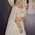 White thread embroidery georgette semi stitched lehenga