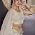 White thread embroidery georgette semi stitched lehenga