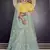 Turquoise gotta patti organza semi stitched lehenga