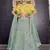 Turquoise gotta patti organza semi stitched lehenga