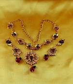 Moti Cz Pearl Stone Polki Kundun  Necklace With Earing