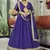 Purple sequins organza semi stitched lehenga