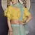 Turquoise gotta patti organza semi stitched lehenga