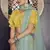 Turquoise gotta patti organza semi stitched lehenga