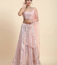 Baby Pink Georgette Sequin Work Lehenga