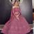 Pink thread embroidered with mirror work georgette Semi Stitched Lehenga