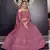 Pink thread embroidery georgette semi stitched lehenga