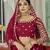Red mirror georgette semi stitched lehenga