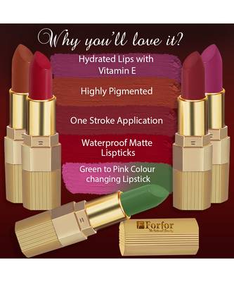FORFOR Xpression Matte Lipstick Highly Pigmented, Creamy Texture, Long Lasting Matte Finish (5-8 hrs stay)(Magenta ) 4