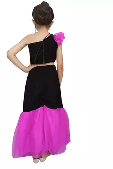 Aglare velvet net palazzo set with matching purse