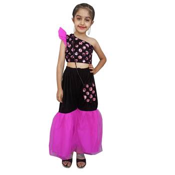 Aglare velvet net palazzo set with matching purse 4
