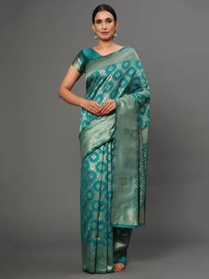 Glemora Pink Designer Ethnic Wear Silk Blend Banarasi Traditional Saree 1