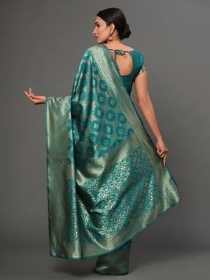 Glemora Pink Designer Ethnic Wear Silk Blend Banarasi Traditional Saree 2