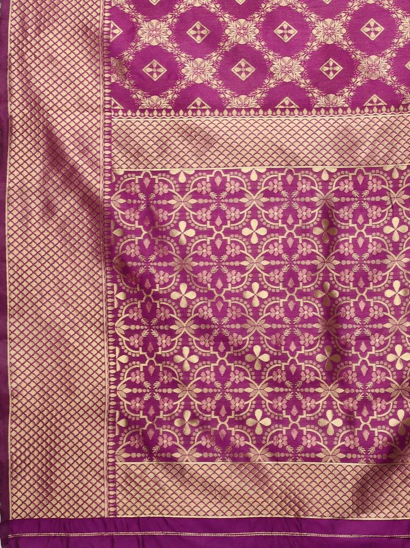 Glemora Wine Designer Ethnic Wear Silk Blend Banarasi Traditional Saree