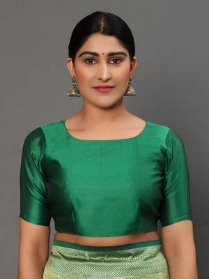 Glemora BlueGreen Beautiful Ethnic Wear Silk Blend Banarasi Traditional Saree 4