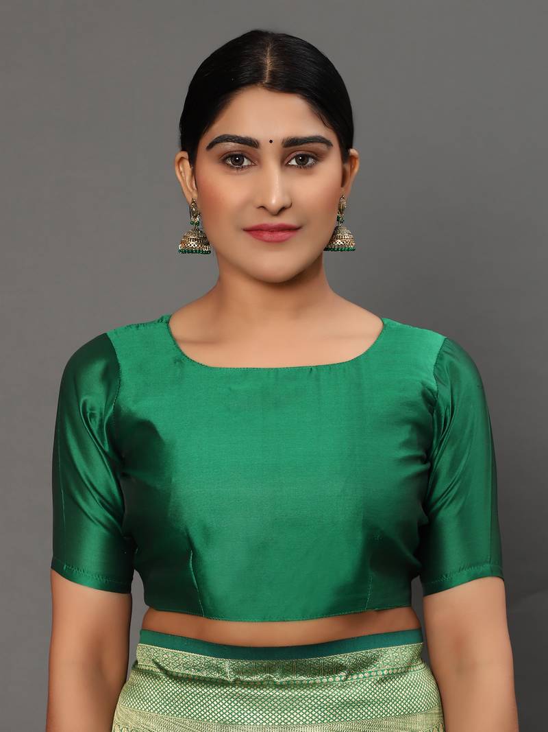 Glemora BlueGreen Beautiful Ethnic Wear Silk Blend Banarasi Traditional Saree