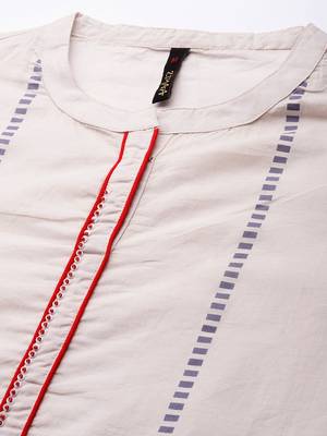 Grey printed cotton kurta sets 4