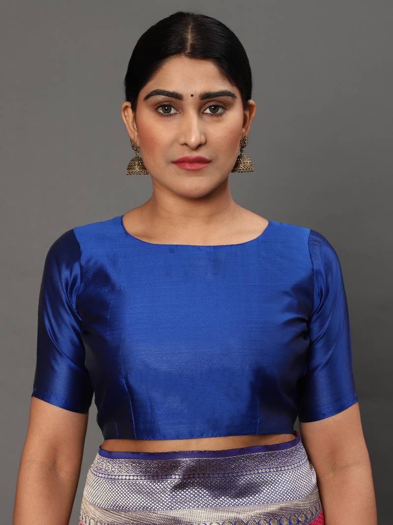 Glemora PinkBlue Beautiful Ethnic Wear Silk Blend Banarasi Traditional Saree