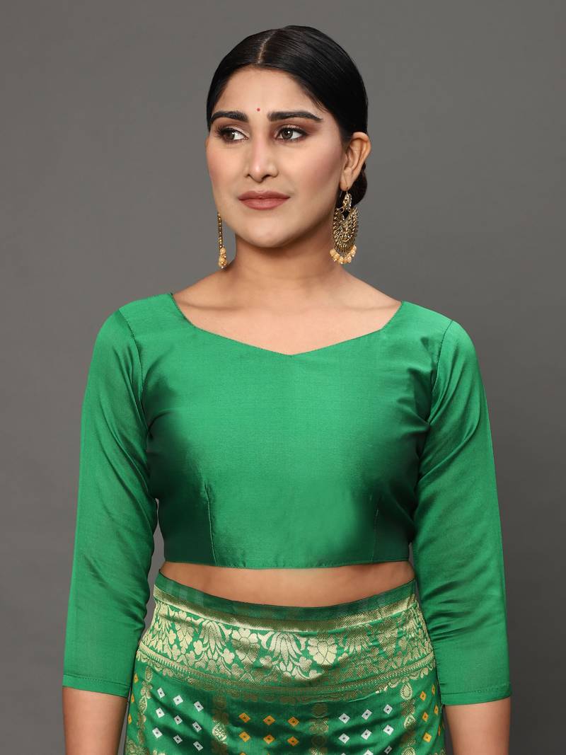 Glemora Green Designer Ethnic Wear Silk Blend Banarasi Traditional Saree