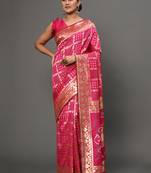 Glemora Pink Designer Ethnic Wear Silk Blend Banarasi Traditional Saree