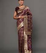 Glemora Wine Designer Ethnic Wear Silk Blend Banarasi Traditional Saree