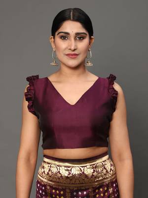 Glemora Wine Designer Ethnic Wear Silk Blend Banarasi Traditional Saree 4
