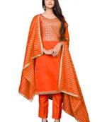 Orange stone chanderi salwar