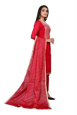 Red stone chanderi salwar 3