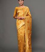Glemora Yellow Designer Ethnic Wear Silk Blend Banarasi Traditional Saree