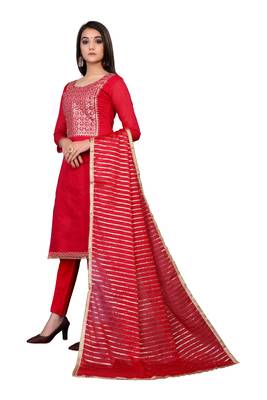Red stone chanderi salwar 4
