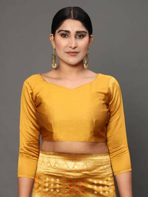 Glemora Yellow Designer Ethnic Wear Silk Blend Banarasi Traditional Saree 4