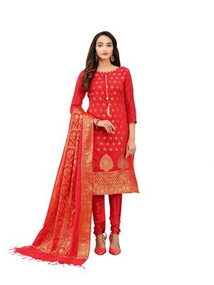 Dark-red jacquard banarasi salwar 1