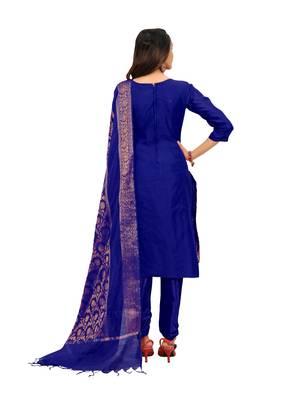 Royal-blue jacquard banarasi salwar 2