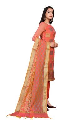 Orange block print banarasi salwar 3